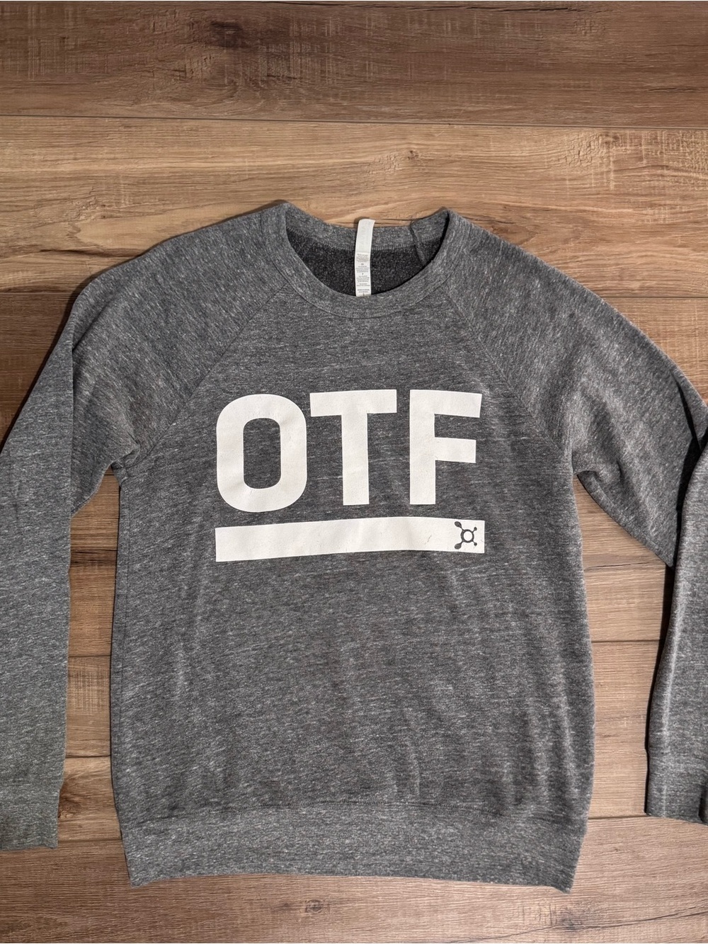 Orange Theory Gray Crewneck Sweatshirt with White OTF Graphic